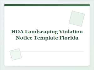 Florida Hoa Landscaping Violation Notice Guide