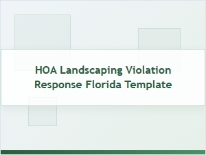 Florida Hoa Landscaping Violation Letter Template