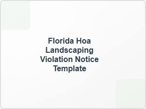 Florida Hoa Landscape Violation Notice