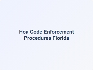 Hoa Code Enforcement Procedures Florida