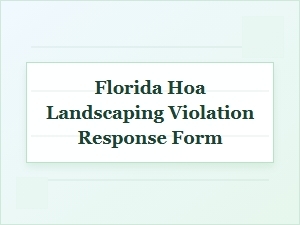 Hoa Landscaping Violation Response Form