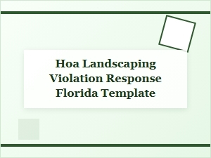 Florida Hoa Landscaping Violation Response Template