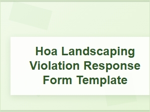 Hoa Landscaping Violation Response Template