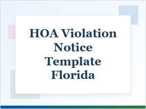 Florida Hoa Violation Notice Templates