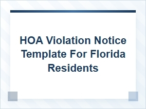 Florida Hoa Violation Notice Template