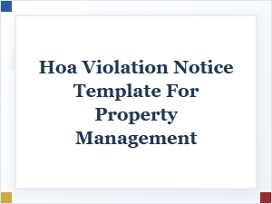Property Management Hoa Violation Notice Template