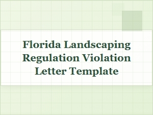 Florida Landscaping Violation Response Letter