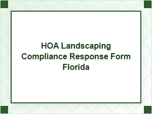 Florida Landscaping Compliance Response Form