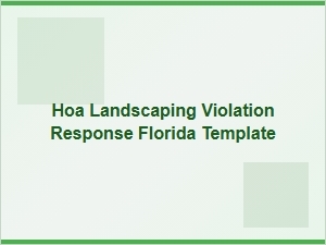 Florida Hoa Landscaping Letter Response Template