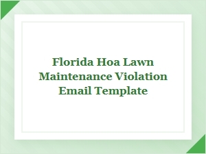 Responding to a Florida Hoa Lawn Violation Notice