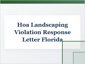 Responding to Florida Hoa Landscaping Violations