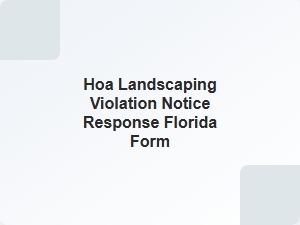Residential Landscaping Violation Response Form Florida