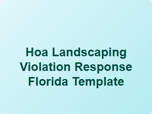 Residential Landscaping Violation Response Template Florida